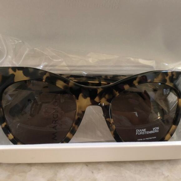 diane von furstenberg tortoise sunglasses NEW! Cat eye - Picture 1 of 7